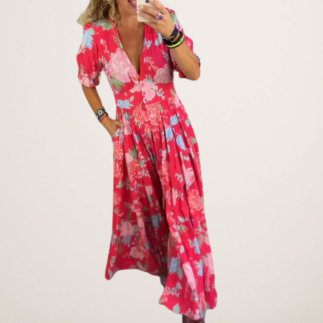 Clara | Luxury floral spring dress