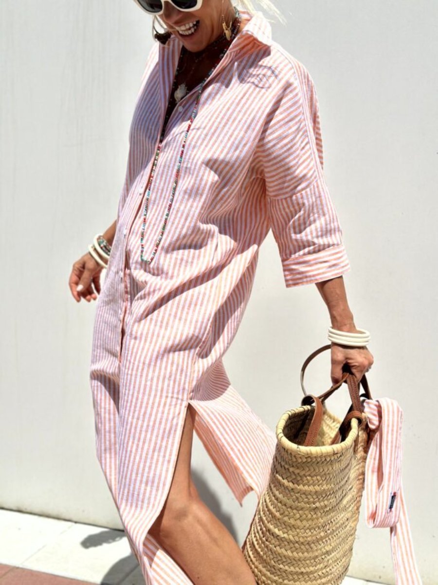 Olivia | Classic striped shirt dress
