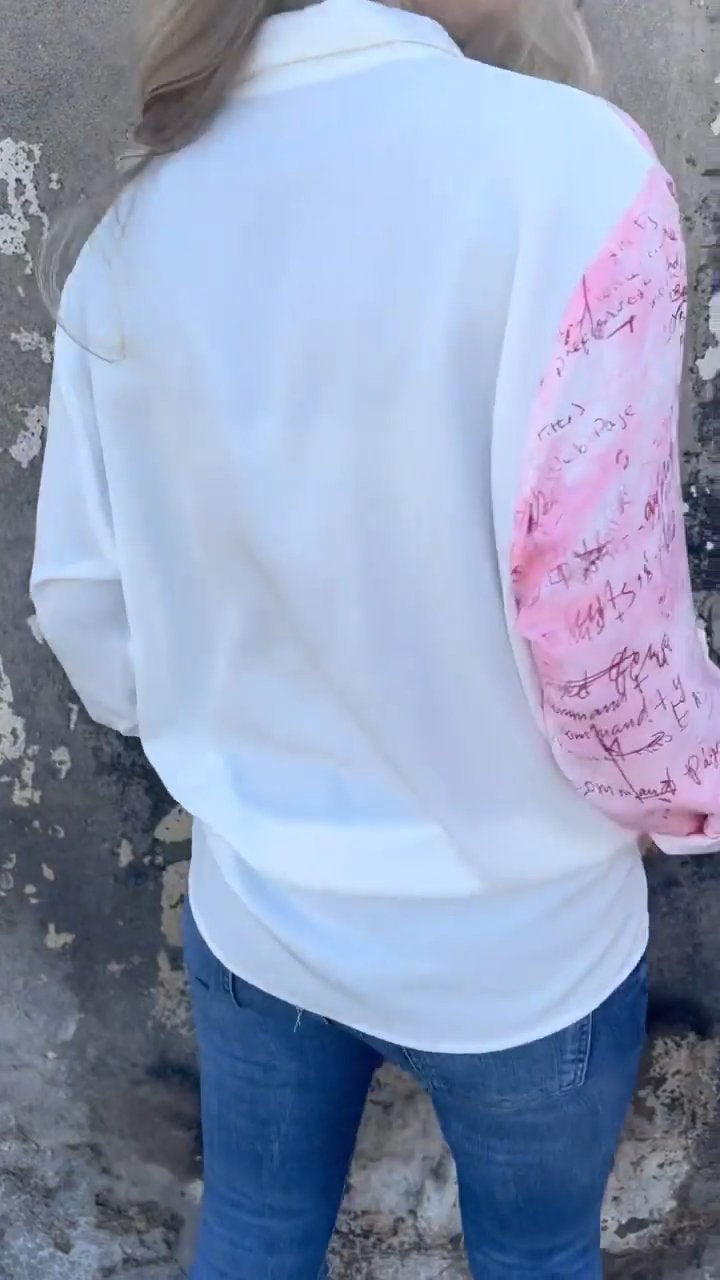 Hannah | Shirt with flaps and half print