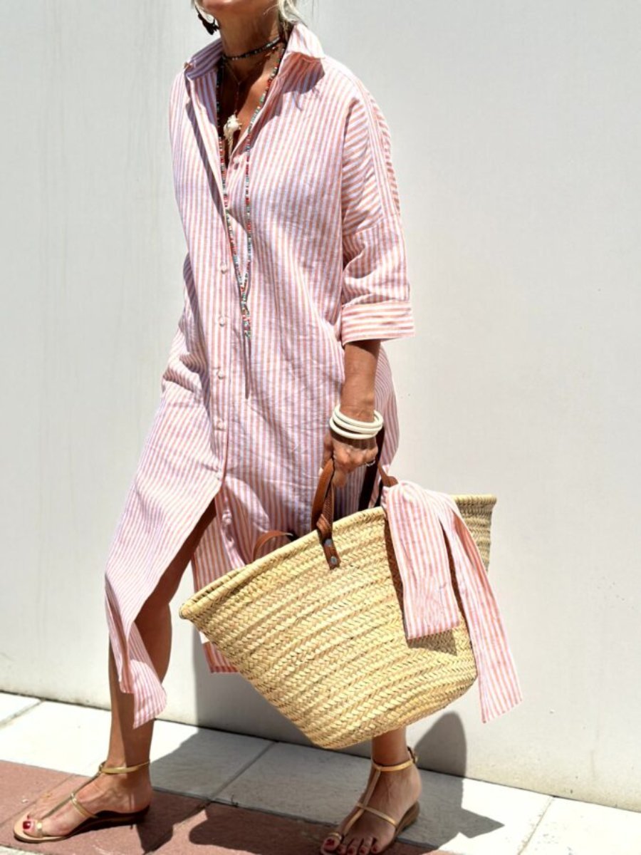 Olivia | Classic striped shirt dress