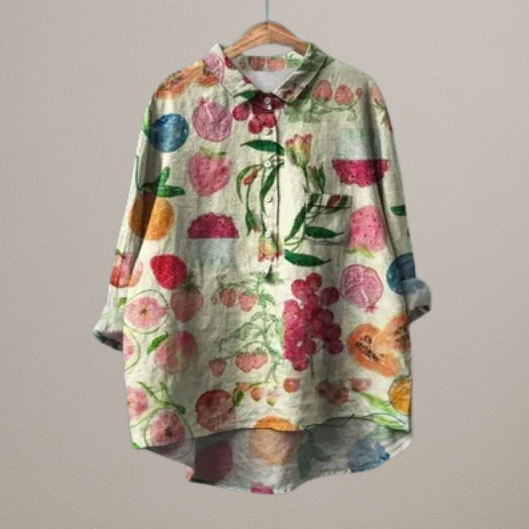 Isolde | Luxury shirt with flower and fruit mix