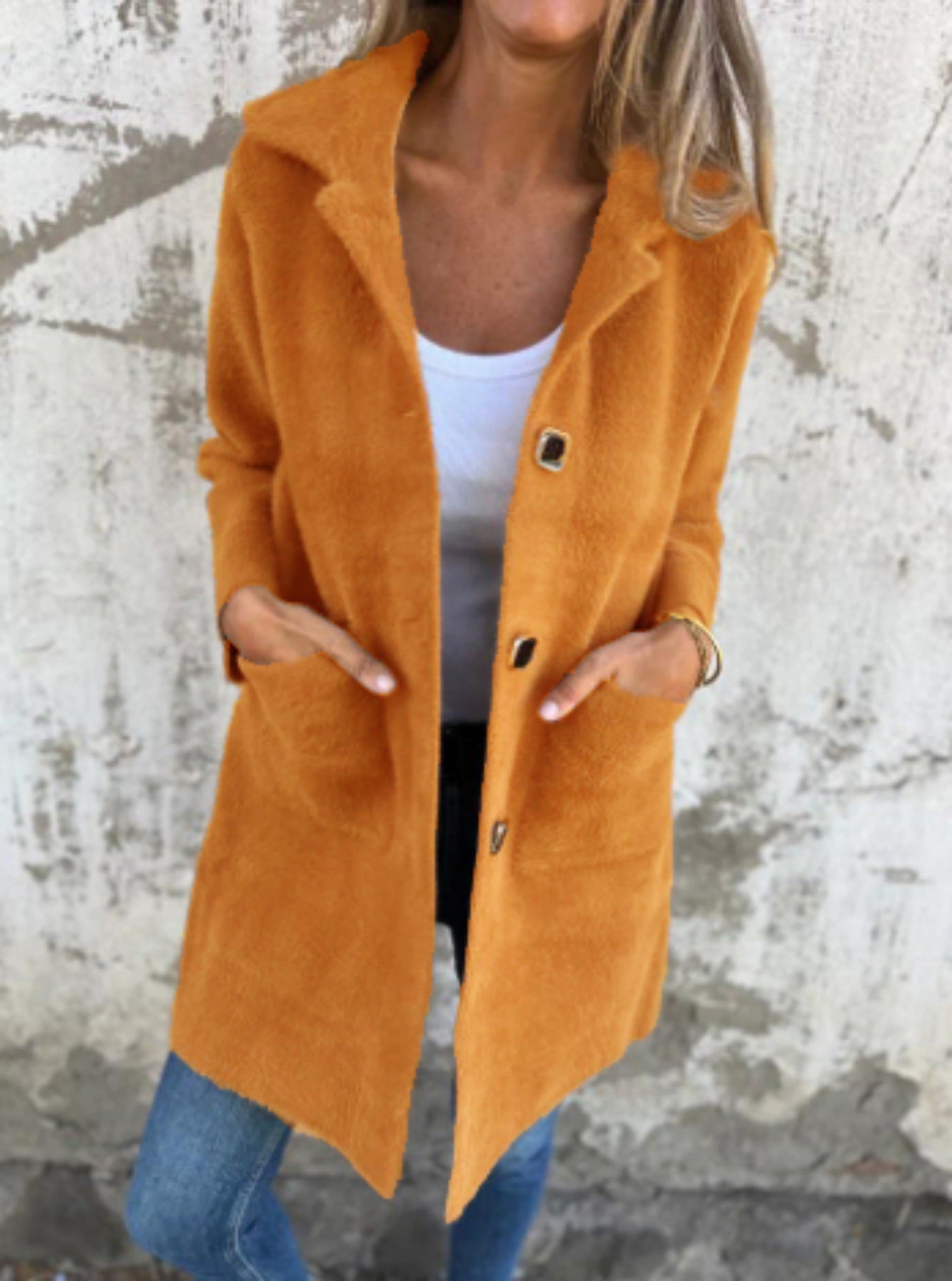 Morgan | Casual thick lapel coat