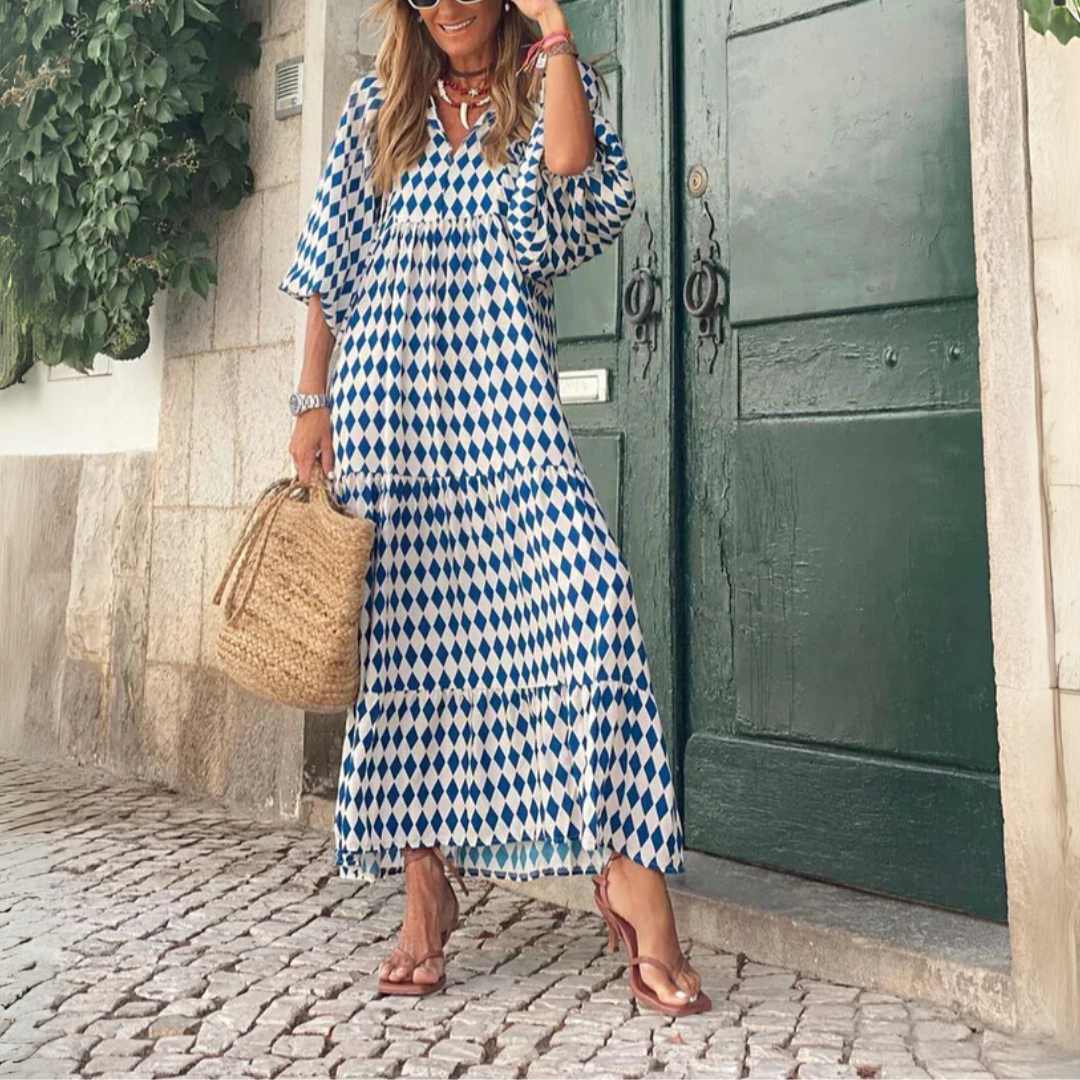 Elin | Boho Maxi Kjole i Bomuld