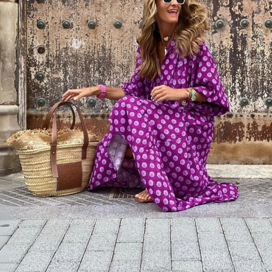 Elin | Boho Maxi Kjole i Bomuld