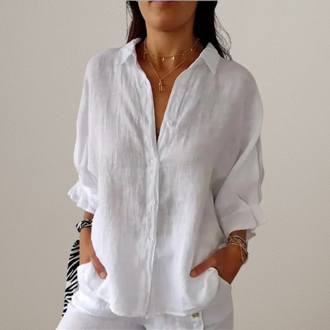 Clara | Luxury blouse with bow