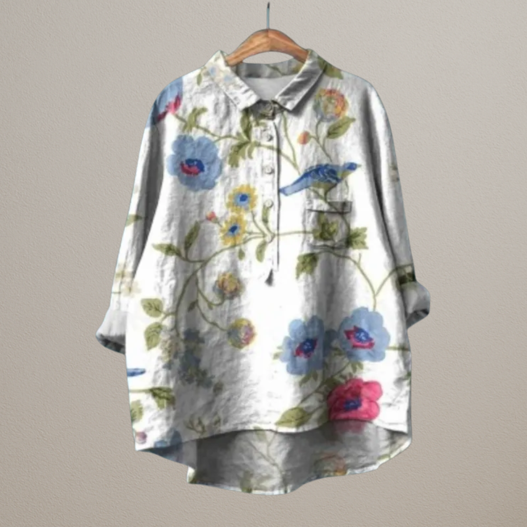 Delilah | Luxury shirt with varied flowers