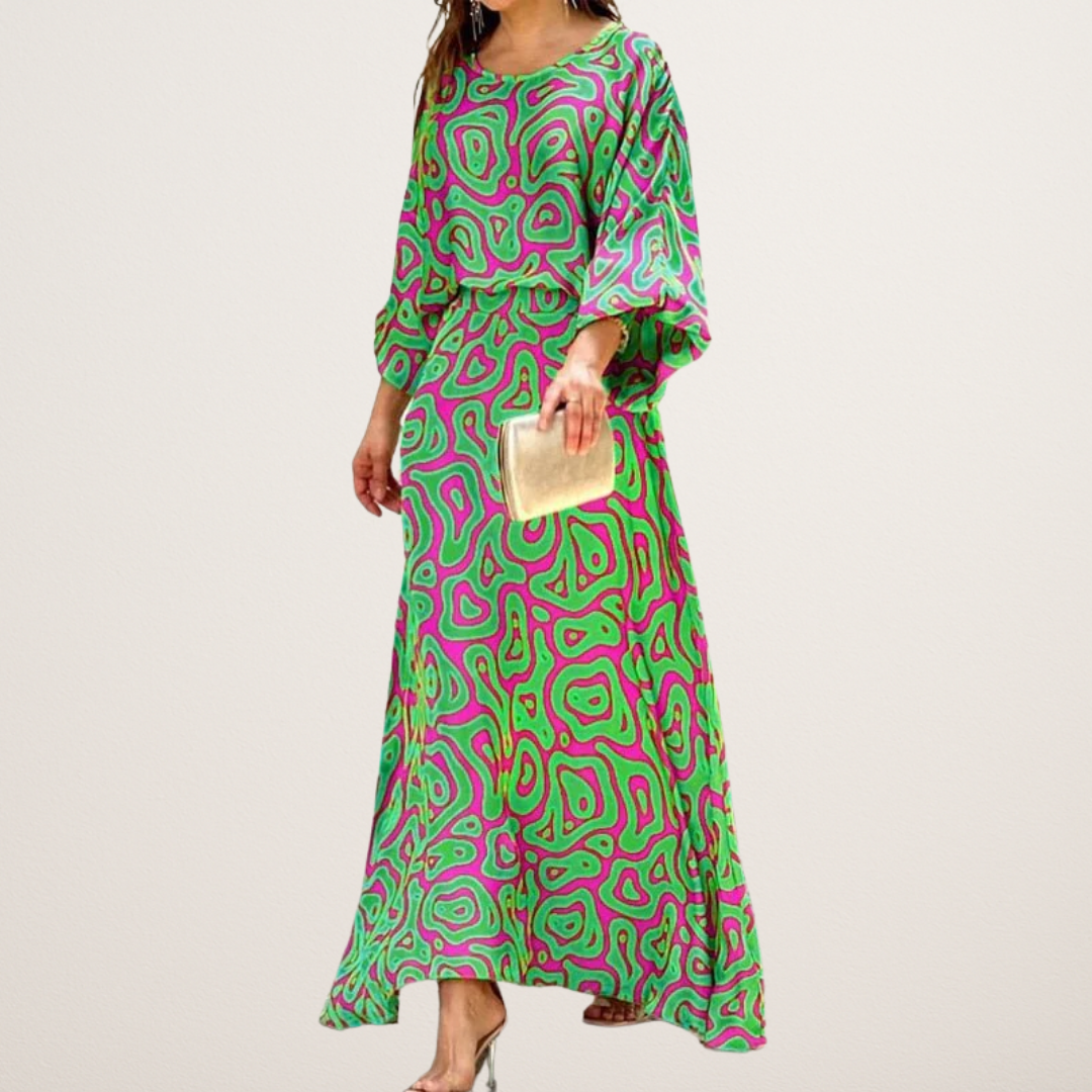 Juliette | Elegant dress with colorful pattern
