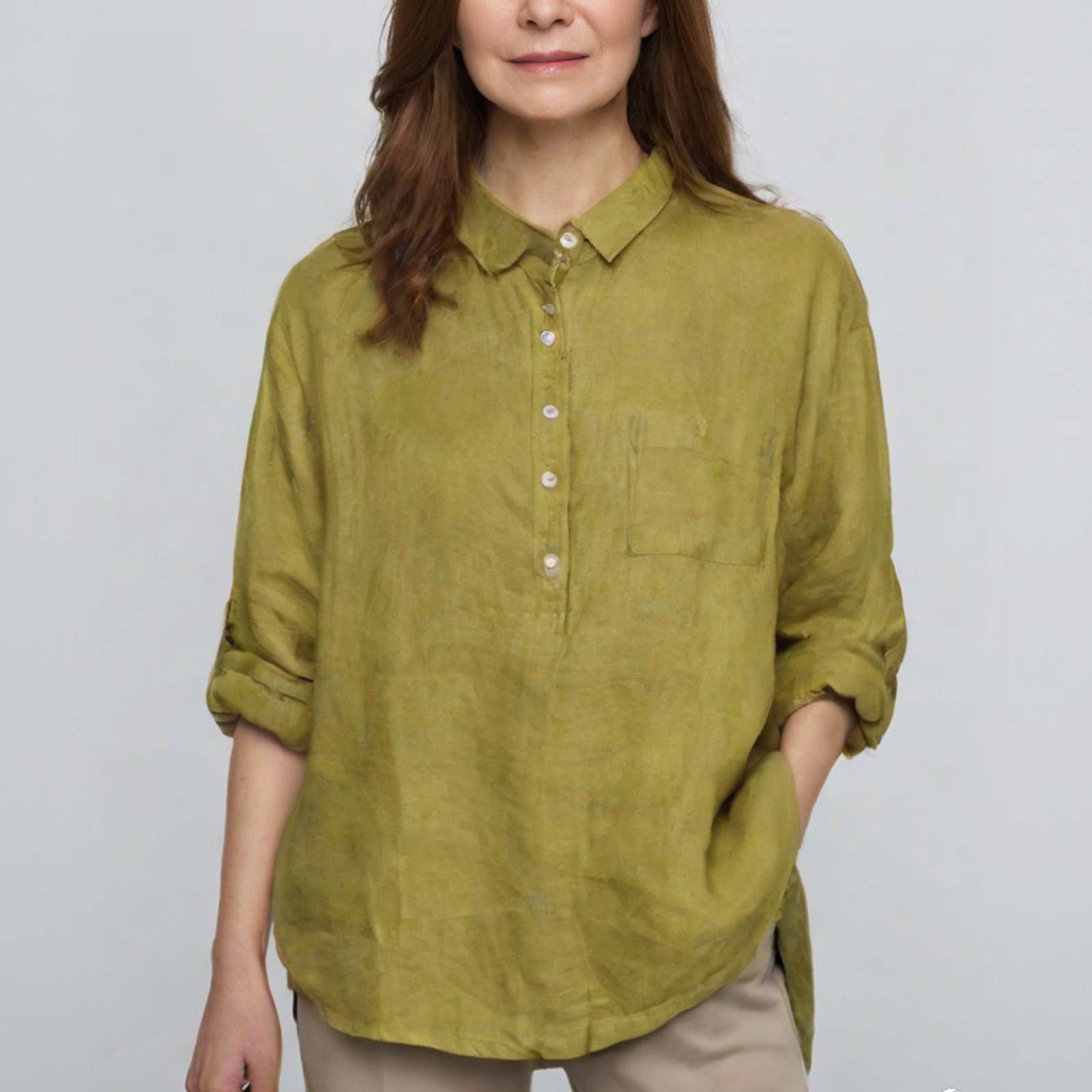 Marigold | Luxury shirt with chest pocket