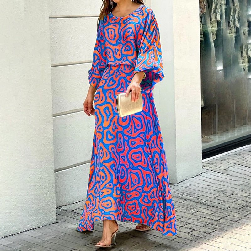 Juliette | Elegant dress with colorful pattern