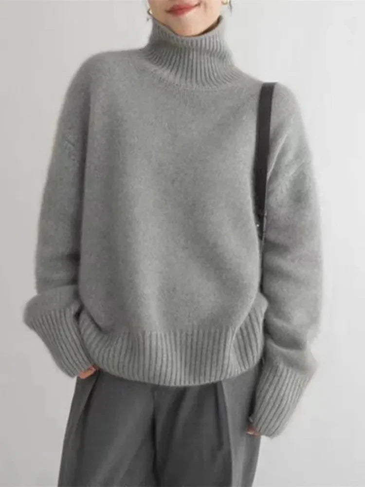 ISABELLA - ELEGANT HIGH COLLAR CASHMERE SWEATER