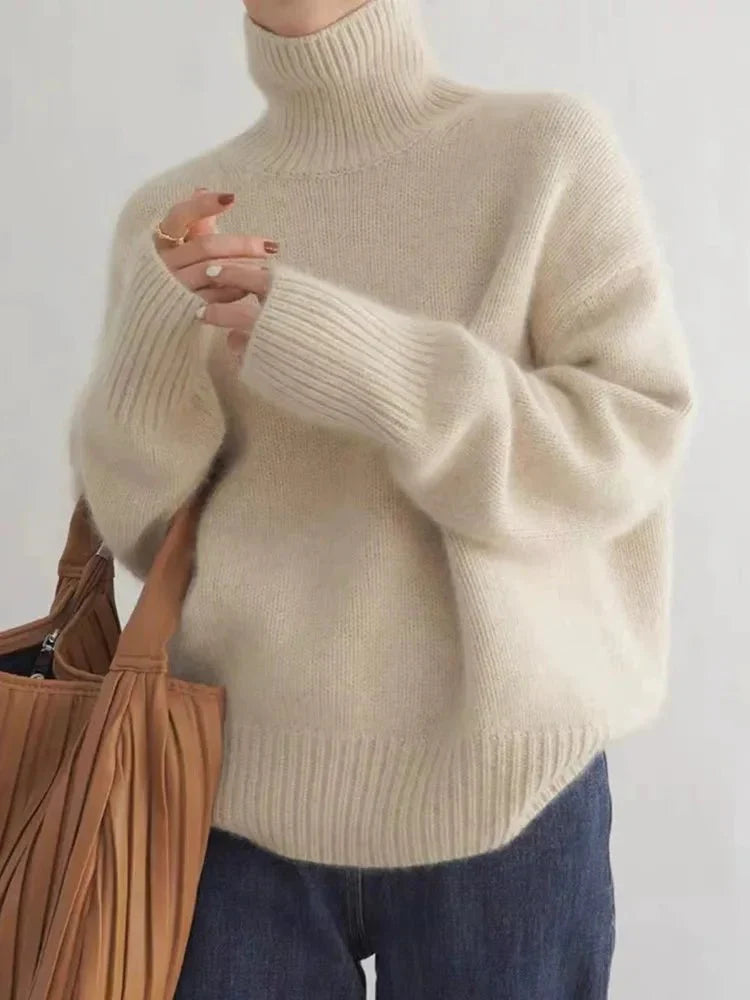 ISABELLA - ELEGANT HIGH COLLAR CASHMERE SWEATER