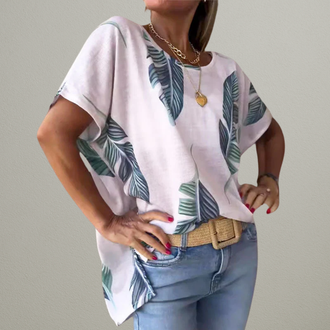 Julie | Løse bluser med print og flagermusærmer