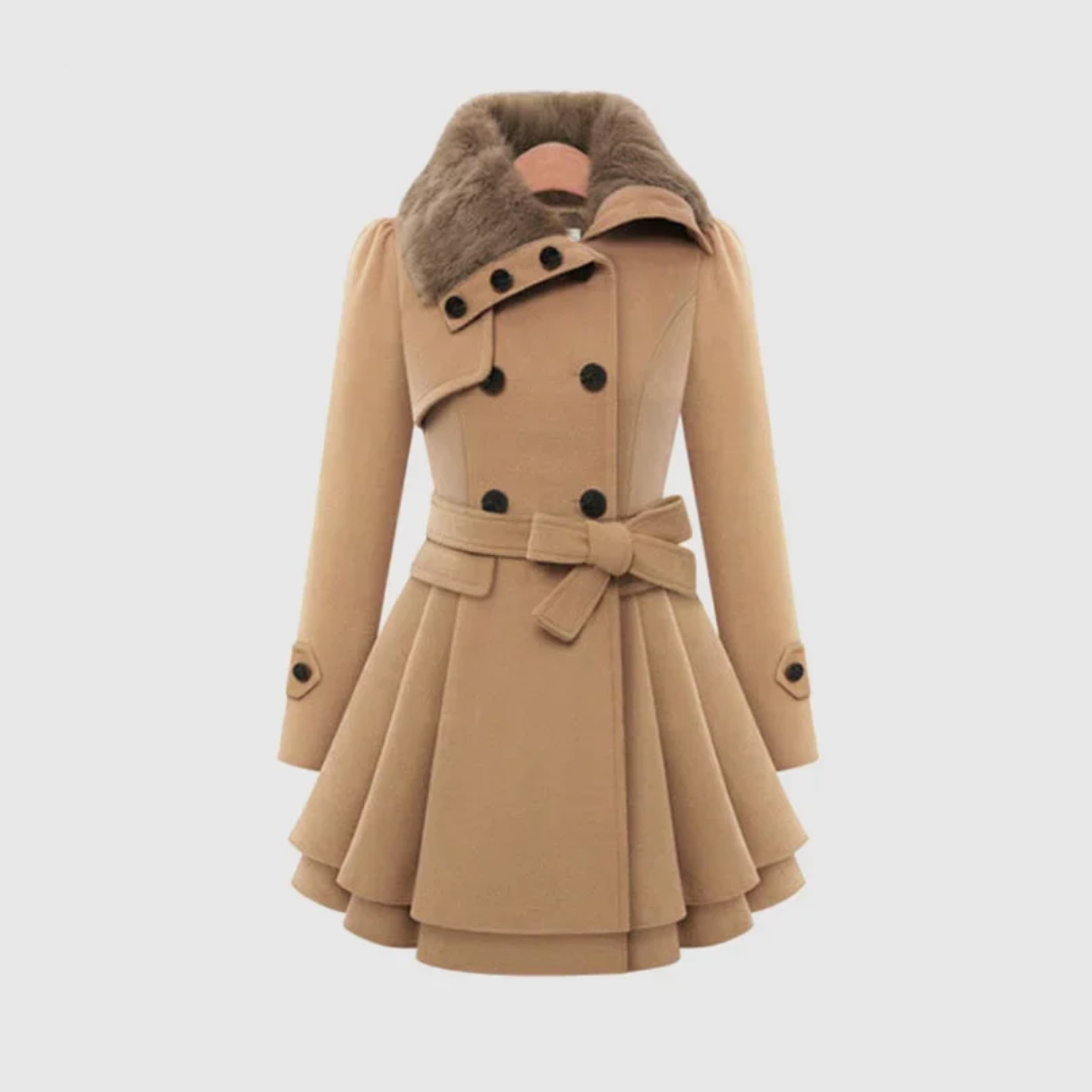Kendall | Luxe fur collar coat