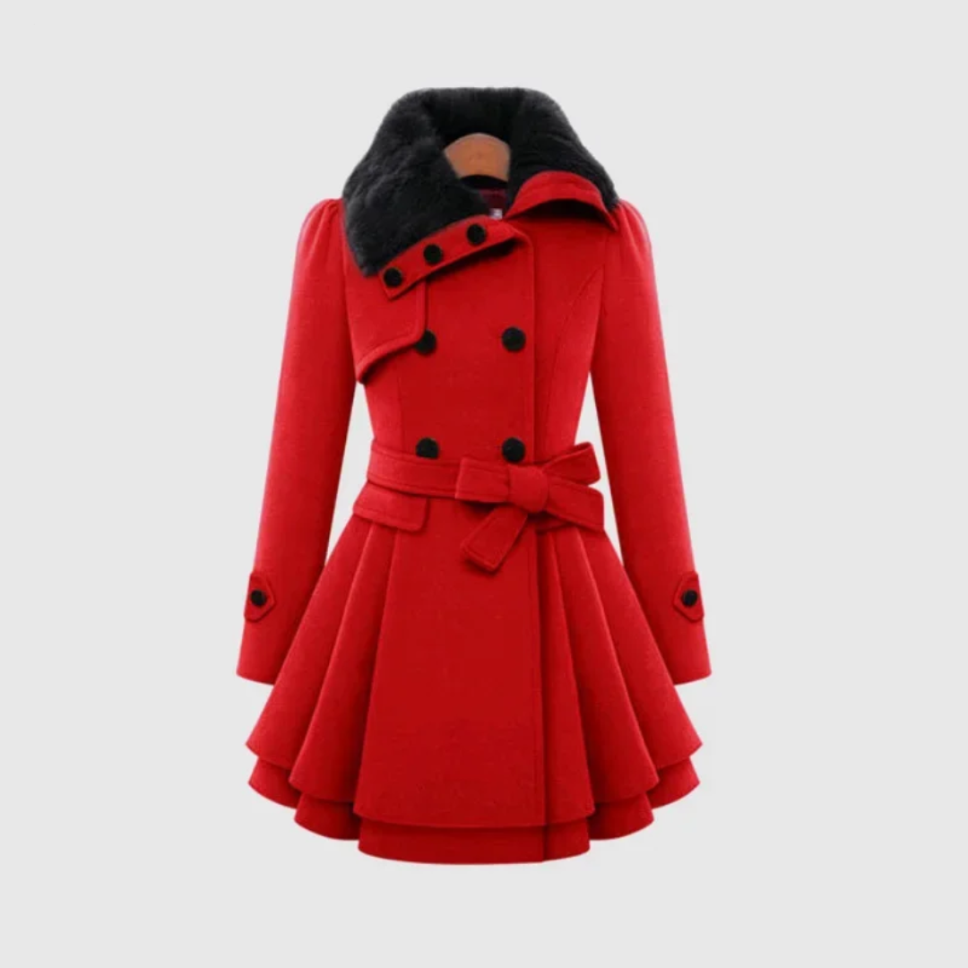 Kendall | Luxe fur collar coat