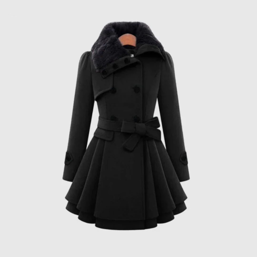 Kendall | Luxe fur collar coat