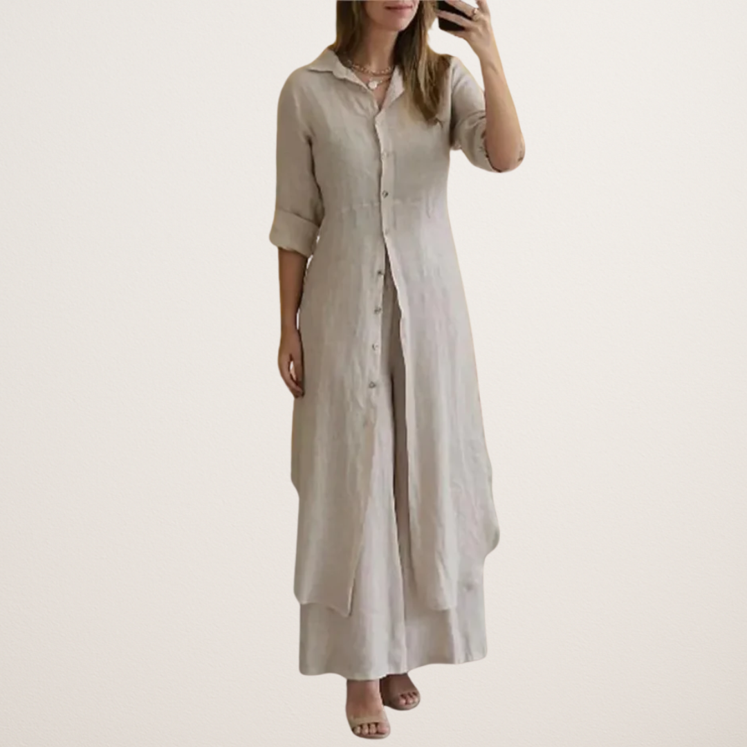 Imogen | Dress with wide trouser set