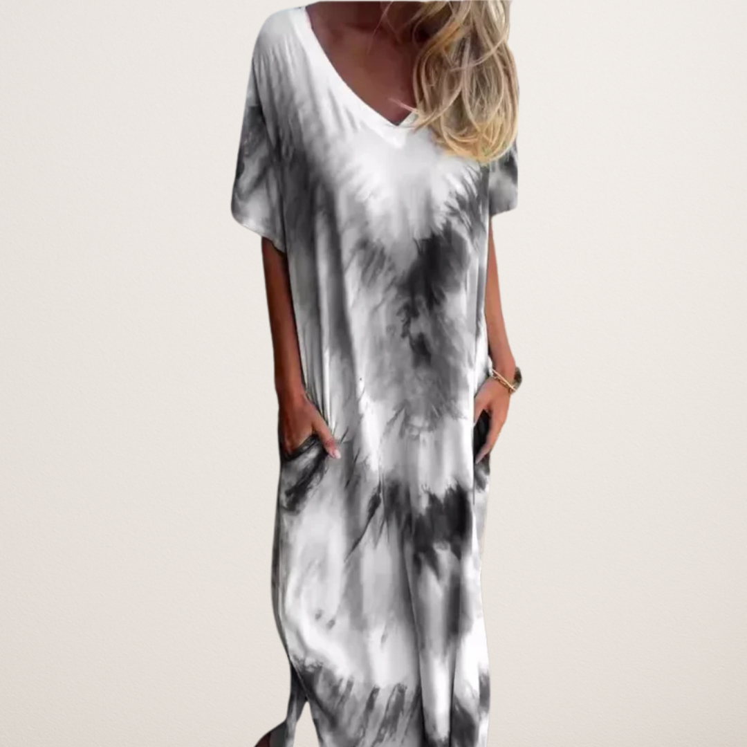 Evelyn | Relaxed loose patterned dress