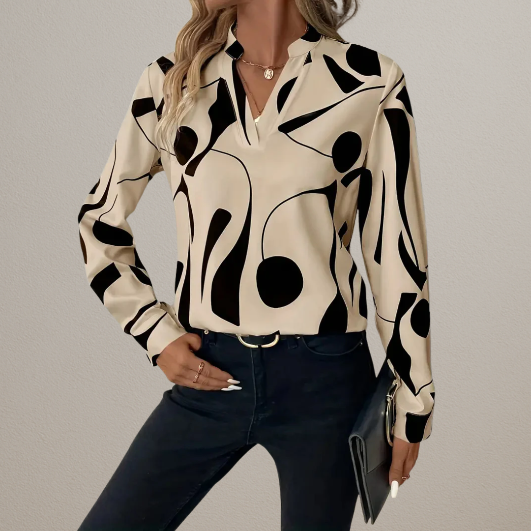 Celeste | Shirt with print and V-neck