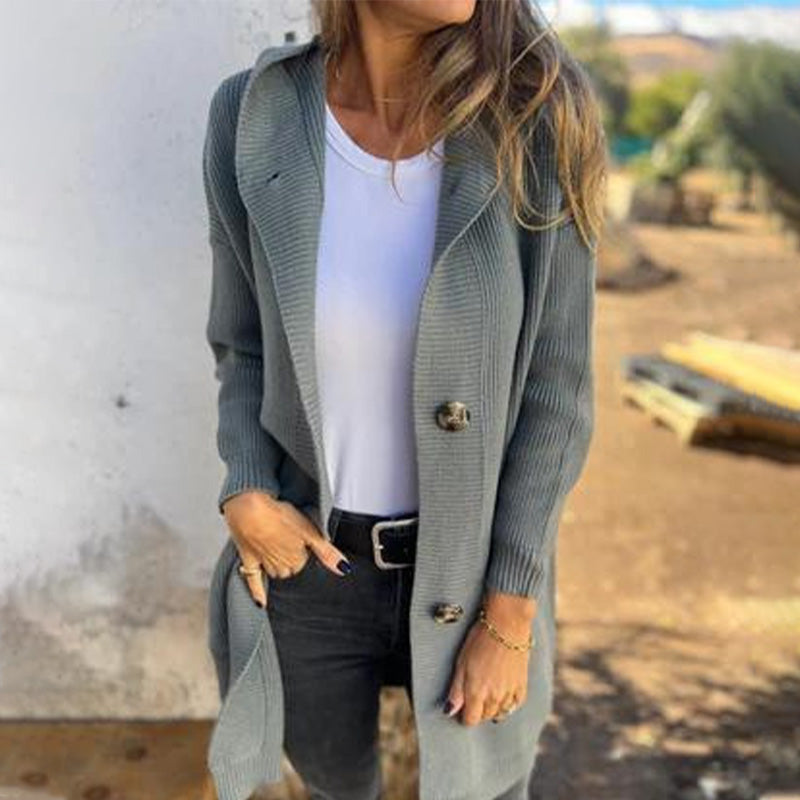Lucy | Long Coat with Buttons